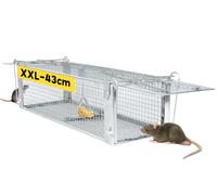 Piege a Rat Cage Rat XXL 43x14x12cm Piège à Souris Vivante pour Rats Loir Mulot Rongeurs Souris Attrape Rat à Double Porte Piege a Souris sans Tuer Piège à Rats Haute Sensibilité & Réutilisable