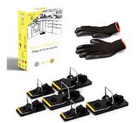 Piège à Rat et Souris XXL - Lot de 6 Tapettes Réutilisables sans Poison - Deux Tailles pour Petits ou Gros Rongeurs - Coupelle d'Appât Crantée - Gants + Guide Inclus - Intérieur Extérieur - KALIGEN