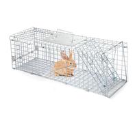 Piège à raton laveur, pliable, robuste, cage à rongeurs, cage pliable pour lapins, marmottes, chat errant, écureuil, raton laveur, taupe, gopher, poulet (130 x 45 x 50 cm)