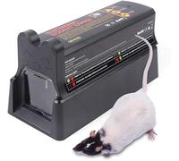 Piège à rats électrique 7000 V avec adaptateur secteur et lumière LED - Piège à souris électrique automatique pour souris, hamsters, campagnols - Double alimentation