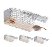 Piège à Rats en Direct 4 Pcs, Cage Rat Professionnel Réutilisable, Nasse à Rat Intérieure et Extérieure, pour Attraper Les Souris Les Rats et Autres Rongeurs de Taille Similaire