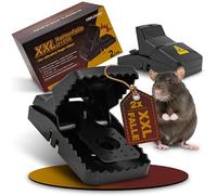 Piège à Rats XXL 21 cm - Lot de 2 Grands pièges à Rat à Ressort, réutilisables, Heavy Duty, pièges efficaces, Noir