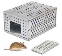 FISHTEC Piège à Rongeurs Pliable en Acier galvanisé pour Maison et Jardin - Capture Multiple sans blessure avec Trappe à Sens Unique - Système de Porte coulissante Efficace - 30 x 22 x 15 cm