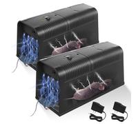 Piège à souris électrique 0625TX Piège à rats puissant pour l'intérieur avec porte anti-fuite, efficace et réutilisable pour la maison, le garage, la cuisine (1 paquet)