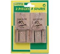Piège à souris - LUCIFER - Lot de 2 - Bois d'hêtre - Marron - Durable