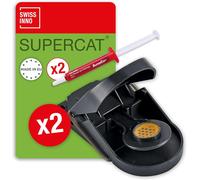 Piège à Souris SuperCat Efficace + avec Appât au Beurre de Cacahuète Capture Rapide Utilisation Intérieure et Extérieure 2 Pièges + 2 Seringues d'Appât