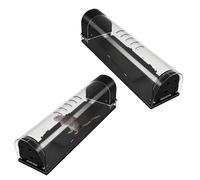 Piège à souris vivant - Piège à rats humain avec couvercle transparent (lot de 2), piège à souris vivant, réutilisable pour rats, adapté aux animaux domestiques et aux enfants, idéal pour une