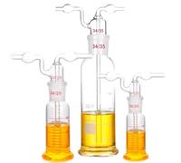 Piège à vide en verre pour bouteille de lavage de gaz de laboratoire pour kits de verrerie de laboratoire chimique avec un tube droit et un coude (250ml)
