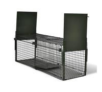 Piège à Vivants Acier 2 Portes 100x26x31 cm Pliable Résistant