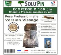 Piège Chenille Processionnaire du Pin - Pour Tronc jusqu’à 3,20 m - Kit Complet Écopiège Professionnel SoluPin Ø 100 cm à Vissage - Cerclage Réutilisable sans Insecticide - Conçu et Fabriqué en France
