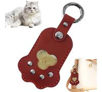 Piège Commémoratif De Poils Pour Animaux De Poils - Pendentif Pu En Cuir PU De 3,9 Pouces Pour Le Stockage De Souvenirs, Charme De Patte De Patte De Chat Drôle Portable Avec Bague Clé Pour Sac, Portef