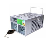 Piège de Souris d'animaux Vivants Double Porte Humane Cage réutilisable intérieur extérieur Contrôle de ravageur Efficace en Acier galvanisé 30 x 22 x 15cm