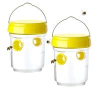 Piege Frelon Asiatique,Piege A Guepes Et Frelons Exterieur À Suspendre,Kit Piege A Frelon pour Bouteille Plastique Interieur,Cadeaux pour la fête des Abeilles (2 X Jaune)
