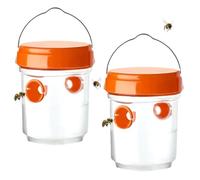 Piege Frelon Asiatique,Piege A Guepes Et Frelons Exterieur À Suspendre,Kit Piege A Frelon pour Bouteille Plastique Interieur,Cadeaux pour la fête des Abeilles (2 X Orange)