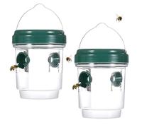 Piege Frelon Asiatique,Piege A Guepes Et Frelons Exterieur À Suspendre,Kit Piege A Frelon pour Bouteille Plastique Interieur,Cadeaux pour la fête des Abeilles (2 X Vert)