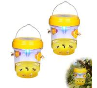 Piege Frelon Asiatique, Piège Frelon Asiatique Sélectif, Extérieur Double Entrée, Pièges Écologiques Réutilisables pour Guêpes, Protection Jardin Contre Les Insectes Nuisibles (2 avec lumières)
