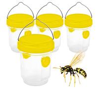 Piege Frelon Asiatique Selectif, Piege Guepes Et Frelons Exterieur, Piege A Guepes Exterieur Tap Trap, Kit Piege A Frelon pour Bouteille Plastique Interieur, Piege Moustique, Mouche, Moucheron 4Pcs