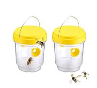 Piège Guêpes et Frelons Extérieur Réutilisable - Piège à Frelon Asiatique Extérieur Double Entrée, Attrape-Insectes Jardin, Balcon, Camping, sans Produits Chimiques (2 sans lumières)