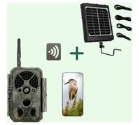 Piège photographique WIFI Photo 64MP et Video 1296P Serie A350W-V+ kit panneaux solaires Gris