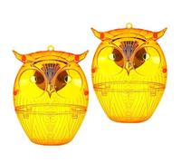 Piège solaire à suspendre - Piège à guêpes à énergie solaire | Yrappola solaire pour guêpes à motif hibou | 2x catcher avec lumière LED réutilisable pour la cour de patio de jardin Ag