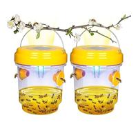 Piège solaire suspendu répulsif à guêpes, 2 pièces, avec lumière UV LED, pièges à abeilles et à guêpes for l'extérieur, tueur d'insectes volants for jardin, patio, intérieur(Yellow)