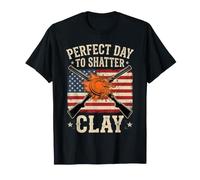 Piège Tir Drapeau Américain Skeet Shooting Clay Pigeon T-Shirt