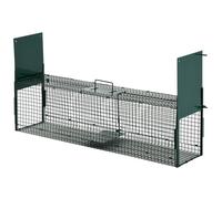 Piège vivant - PawHut - cage attrape fouine martres rats souris 2 entrées poignée - métal - 100x25x28cm - vert