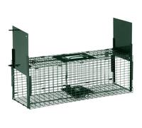 Piège vivant - PawHut - cage attrape fouine martres rats souris 2 entrées poignée - métal - 60x18x20cm - vert