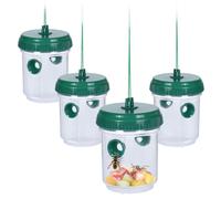 Piège vivant pour guêpes à suspendre ou à poser 13 x 9 cm - Set de 4 - Piège à insectes en plastique sans produits chimiques - Moustiques mouches attrape-guêpes piège à insectes pour appât naturel