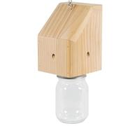 Pièges à Abeilles charpentières pour l'extérieur, piège à Bois - Attrape-Abeilles Suspendu de Style Cube avec Pot en Plastique, piège guêpes en Bois résistant aux intempéries, Mouches des Fruits