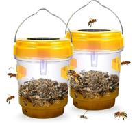 Pièges à guêpes Suspendus à l'extérieur, Attrape-Abeilles Charpentier pour l'extérieur, Pièges à Insectes Volants Attrape-frelons Réutilisables à Veste Jaune avec lumière LED