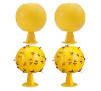 Pièges à Mouches des Fruits pour l'intérieur, 4 pièces 3, 2 x 3, 2 Pouces, pièges Collants Jaunes à adhésif Puissant pour moucherons des Plantes, Boule de Capture de Mouches sûre pour la Cuisine, mag