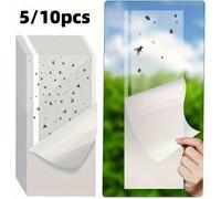 Pièges à mouches pour fenêtres intérieures, autocollants transparents pour attraper les mouches, attrape-insectes collant pour fenêtres, pour usage intérieur, 5/10 pièces. 5pcs