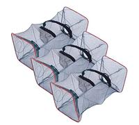 Pièges à Poissons 3 pièces piège à vairon Pliable en Nylon avec 2 Trous piège écrevisses Portable Filet de pêche en Plein air pour écrevisses Crabe Homard crevettes vairon pièges Poissons pour la