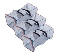 Pièges à Poissons Piège à vairon Pliable en Nylon 3 pièces avec 2 Trous piège écrevisses Portable Filet de pêche en Plein air pour écrevisses Crabe Homard crevettes.