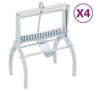 vidaXL Pièges à taupes – acier galvanisé argenté – 4 pcs
