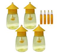 Pièges d'abeilles, 4 pièges à guêpe Set en extérieur Suspendu, piège à Mouches de Fruits en Plastique avec Attractif, Bouteille de Receveur frelon pour Pots Fleurs, balcons, Chantiers, vergers