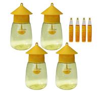 Pièges d'abeilles pour l'extérieur, 4 pièges à guêpe Set en extérieur Suspendu, piège à Mouche de Fruits en Plastique avec Attractif, Bouteille de Recette frelon pour Pots Fleurs, balcons, Yards