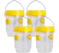 Pièges de guêpe extérieurs Suspendus, piège à guêpe, 4pcs Plastic Jaune Jacket Trap, Tueur d'abeille Portable avec poignée Suspendue, pièges réutilisables en Plein air pour Jardin, pelouse, Camping