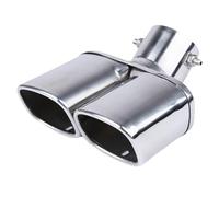 Pièges universels à double échappement Sortie carrée en acier inoxydable avec trou de vidange, mise à niveau des garnitures d'échappement polies pour la décoration et les performances du silenci