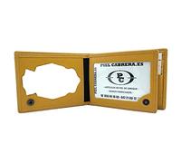 Piel Cabrera Portefeuille porte plaque police nationale honneurs moutarde