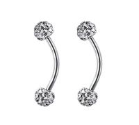 Pierced Art Trends 16g Minuscule Boule de Cristal 4 mm courbé Barbell Sourcils Anneau Helix Daith Cartilage Piercing Rook