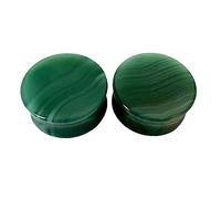 Pierced Owl - Bouchons de selle en agate verte en pierre naturelle, vendus par paire, Pierre, Pas de pierre précieuse
