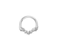Piercing Anneau Nez Argent, 1pcs 16G Acier inoxydable Piercing Nez Septum Anneau Segment Cartlidge Helix Daith Conch Bijoux Créoles ornées d'étoiles et de zirconiums cubiques, Style 22, 1.2x10mm