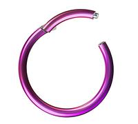 Piercing anneau segmenté à charnière pour septum, tragus, hélix, oreille, nez, lèvre, nez, lèvre, nez, lèvre, piercing fin violet 0,8 mm x 6 mm