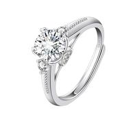 Piercing Anneaux Bijoux Gold Plated Round Cut Engagement Promise Rings Anniversary Wedding Bands(Silver One Size) Boîtes Trucs Bijoux (G, A)