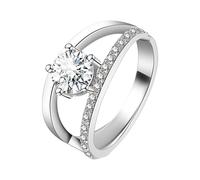 Piercing Anneaux Bijoux Gold Plated Round Cut Engagement Promise Rings Anniversary Wedding Bands(Silver One Size) Boîtes Trucs Bijoux (H, A)