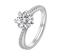 Piercing Anneaux Bijoux Gold Plated Round Cut Engagement Promise Rings Anniversary Wedding Bands(Silver One Size) Boîtes Trucs Bijoux (D, A)