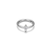 Piercing au Nez Titane, 1pcs 16G Anneau Segment Conch Lèvre Cartilage pour Femmes Hommes Créole simple ornée d'un zircon cubique blanc en forme de marquise, Marquise blanc argenté 2, 1.2x10mm