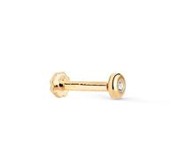 Piercing Boucle d'oreille en or 18 carats avec une lunette de 3 mm et un zircon au centre